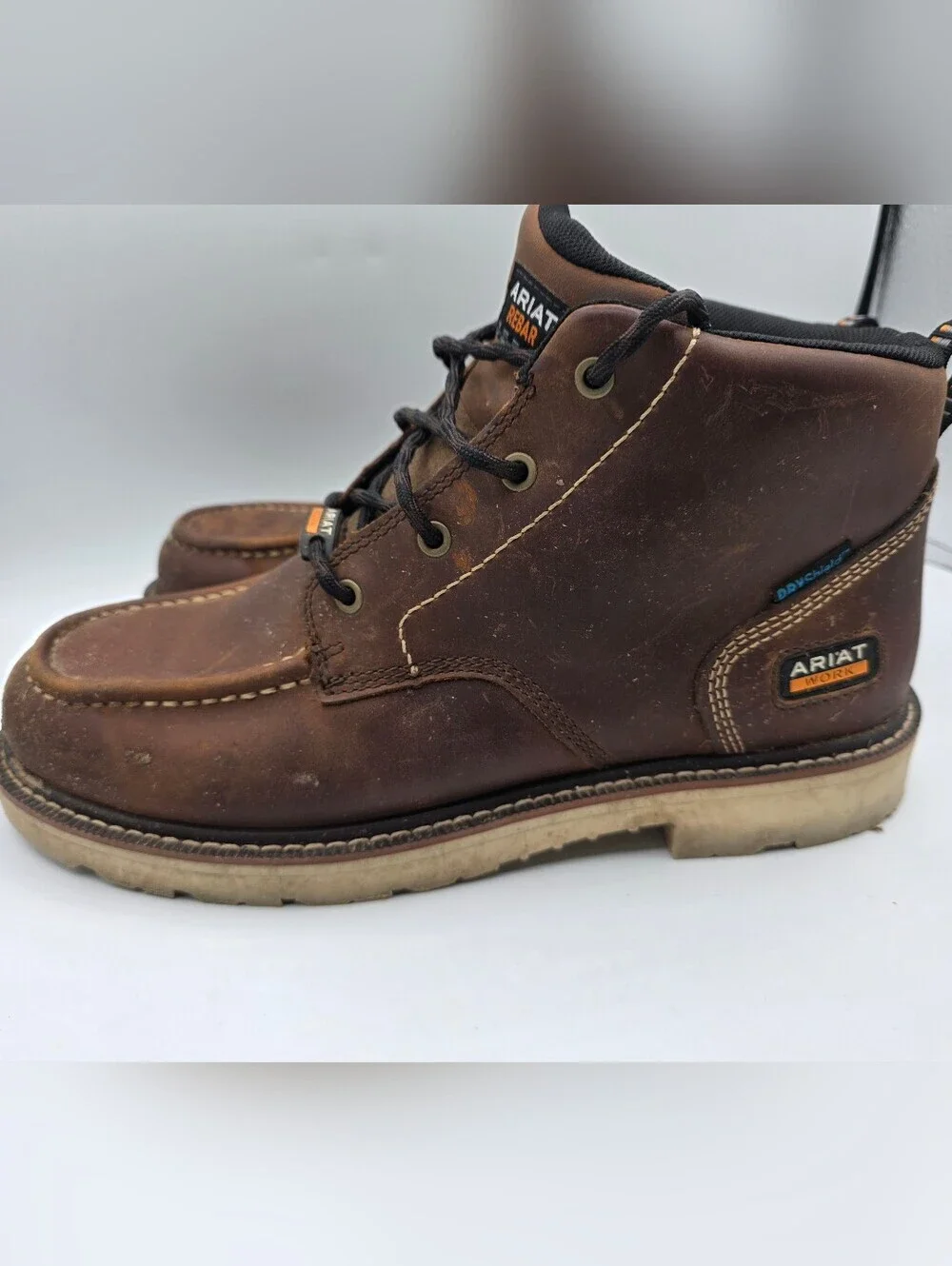 Ariat Rebar Lift Chukka Comp Toe Boots Mens Size 11.5 Brown Waterproof Worn 3x
